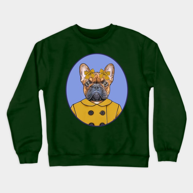 Frenchie in a Pea Coat Crewneck Sweatshirt by FivePugs